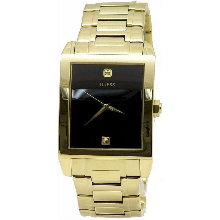 Guess Men\'s U0206G1 Interchangeable Gold-Tone Set in Dial with Accent Watch Wardrobe Diamond & Black