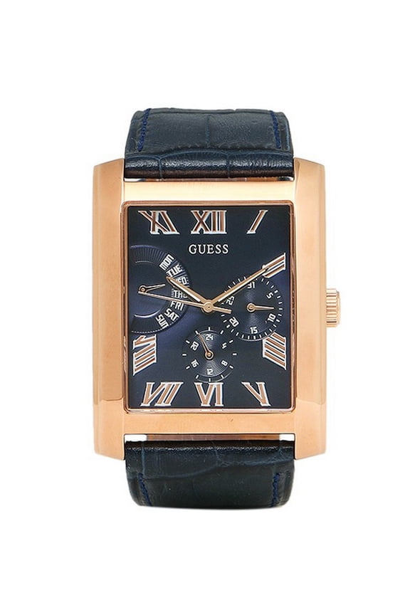 Men's W0609G2 Blue Leather Band With Blue Analog Dial Genuine Watch NWT