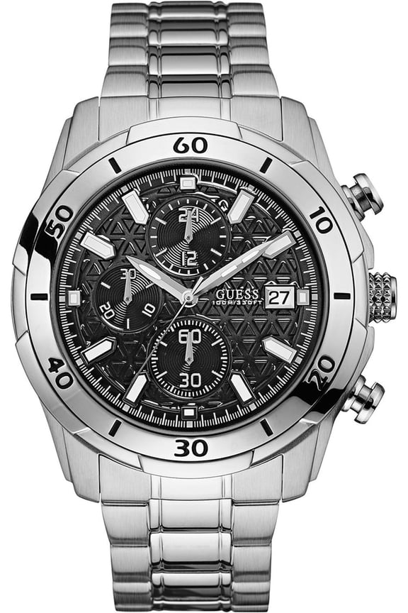 Men's W0746G2, Chronograph,Black Dial,Stainless Steel Case & Bracelet,Date,Screw Crown,100m WR
