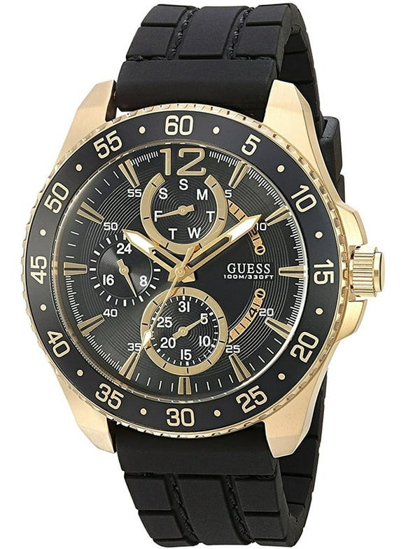 Guess Men's W0798G3, Sport,Multi-Function,Stainless Steel,Silicone,Screw Crown,100m WR