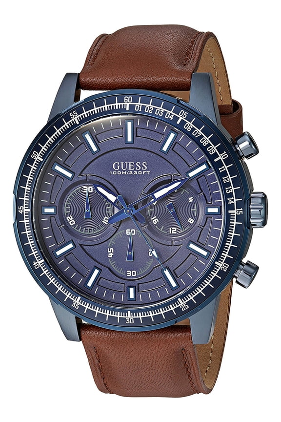 Men's W0867G2, Chronograph,Blue Tone,Blue Dial,Stainless Steel Case,Leather Strap,Screw crown,100m WR