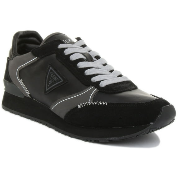 Guess New GloryM Men's Low Top Lace Up Casual Synthetic Sneakers In Black Size 7.5