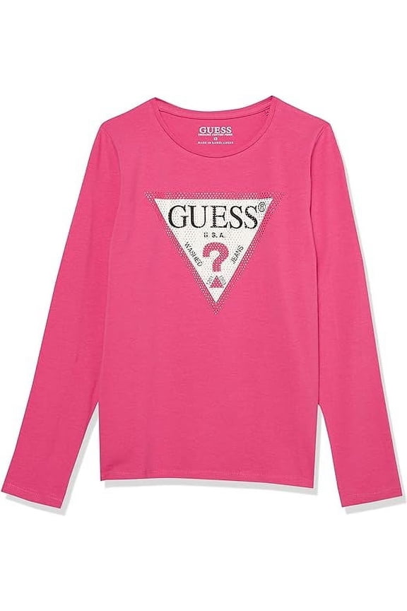 PINK Big Girls Stretch Triangle Rhinestone Long Sleeves T-shirt, US 12