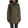 thumbnail image 1 of Guess Quilted Bib & Faux Fur-Trimmed Hooded Anorak (Medium, Olive), 1 of 1