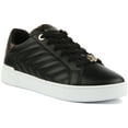 thumbnail image 1 of Guess Racheel Women's Lace Up Leather Sneakers In Black Size 10, 1 of 6