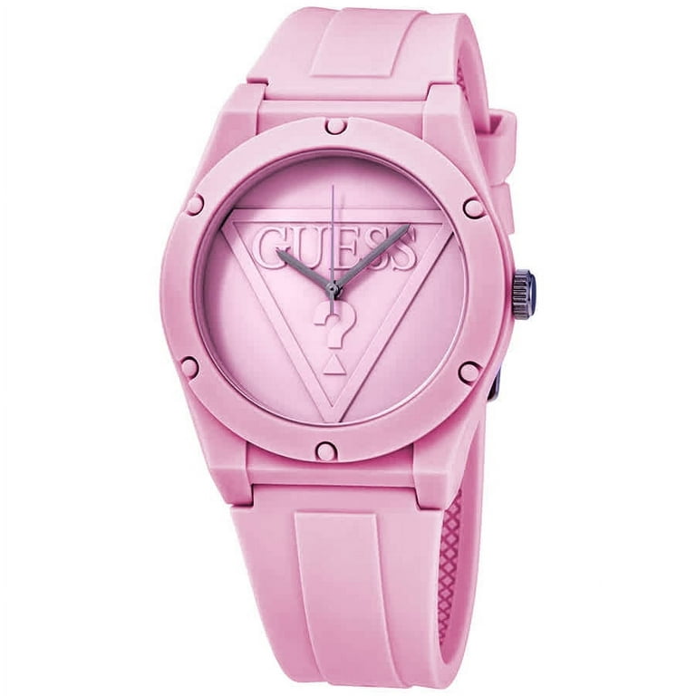 Guess Retro Pop Quartz Pink Dial Pink Silicone Ladies Watch