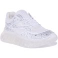 thumbnail image 1 of Guess Rhinestone Clarisse Men's Lace Up Synthetic Running Inspired Trainers In White Size 5.5, 1 of 6
