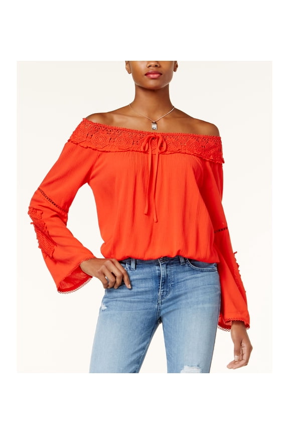 Riley Off The Shoulder Top Red L
