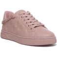 thumbnail image 1 of Guess Riyan Active Women's Lace Up Embossed Logo Synthetic Sneakers In Rose Size 10, 1 of 6