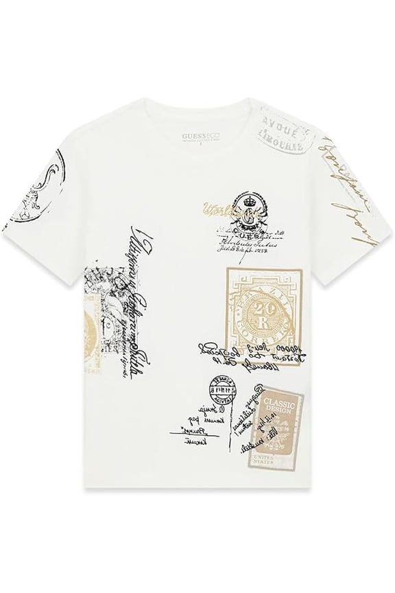 SALT WHITE Boys' Short Sleeve 1981 Postage T-Shirt, US 14