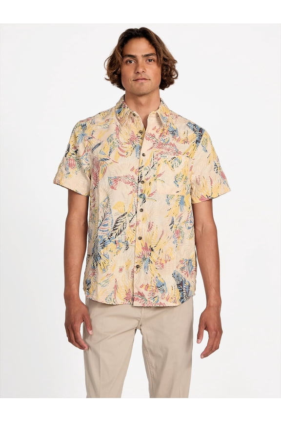 SAND TROPICAL COLORFUL Men's Embro Printed Short-Sleeve Shirt, US 2X-Large