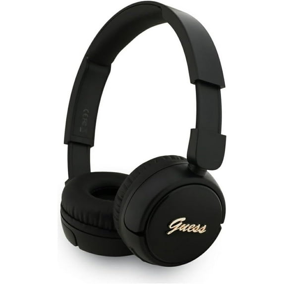 Guess Script Metal Logo On Ear Wireless Headphone Black - GUBHV6SCK
