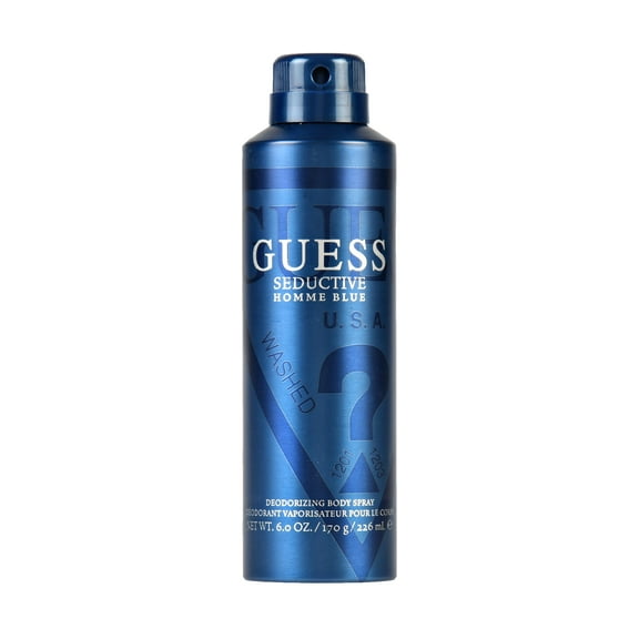 Guess Seductive Homme Blue Body Spray, for Men, 6 oz, 1 Count, Scent Woody, Brand Guess