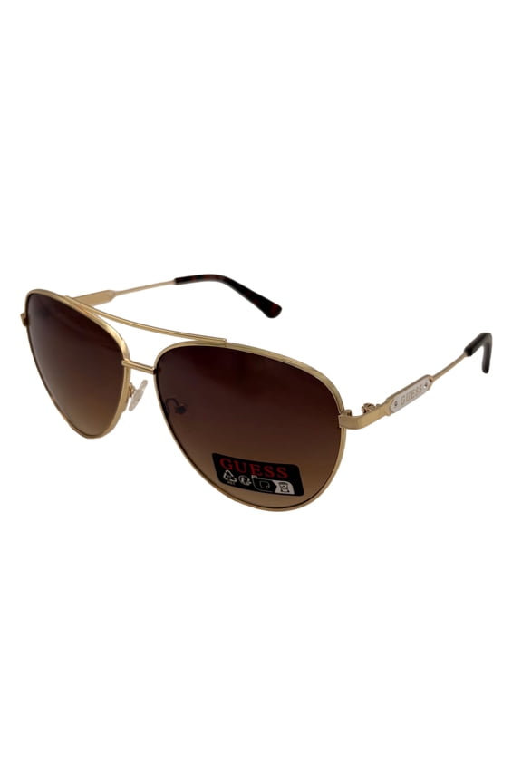 Sunglass Mens Gold Metal Aviator, Brown Mirror Lens GO000`8. 32G