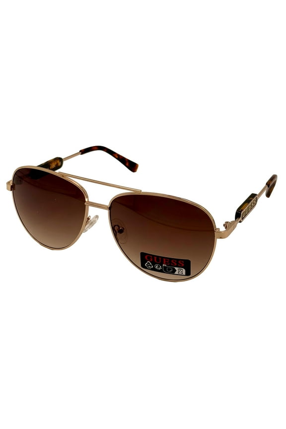 Sunglass Mens Gold Metal Aviator, Brown Gradient Lens GO00001. 32F