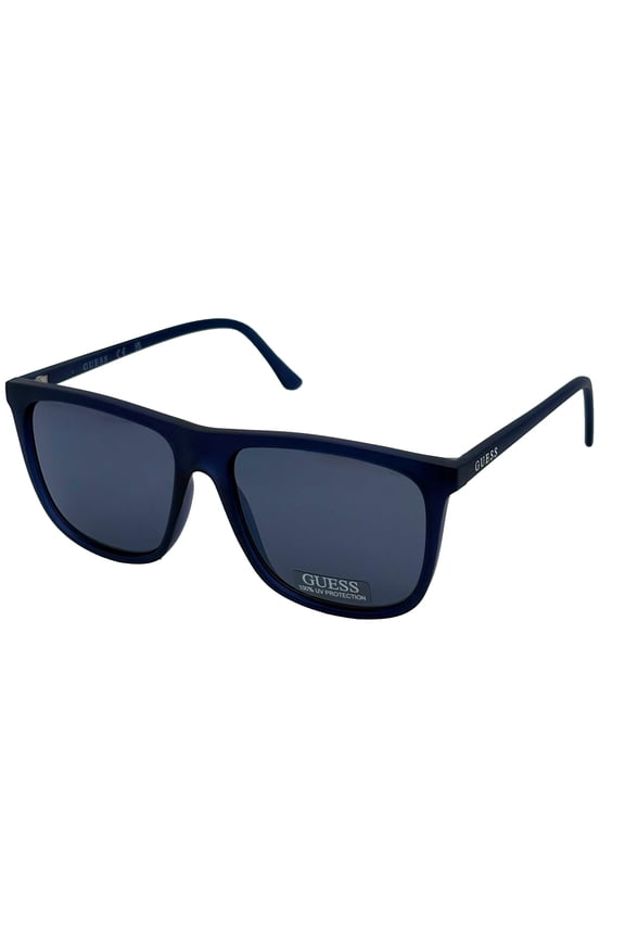 Matte Mirror Lens Men's Square Plastic Sunglasses, Blue