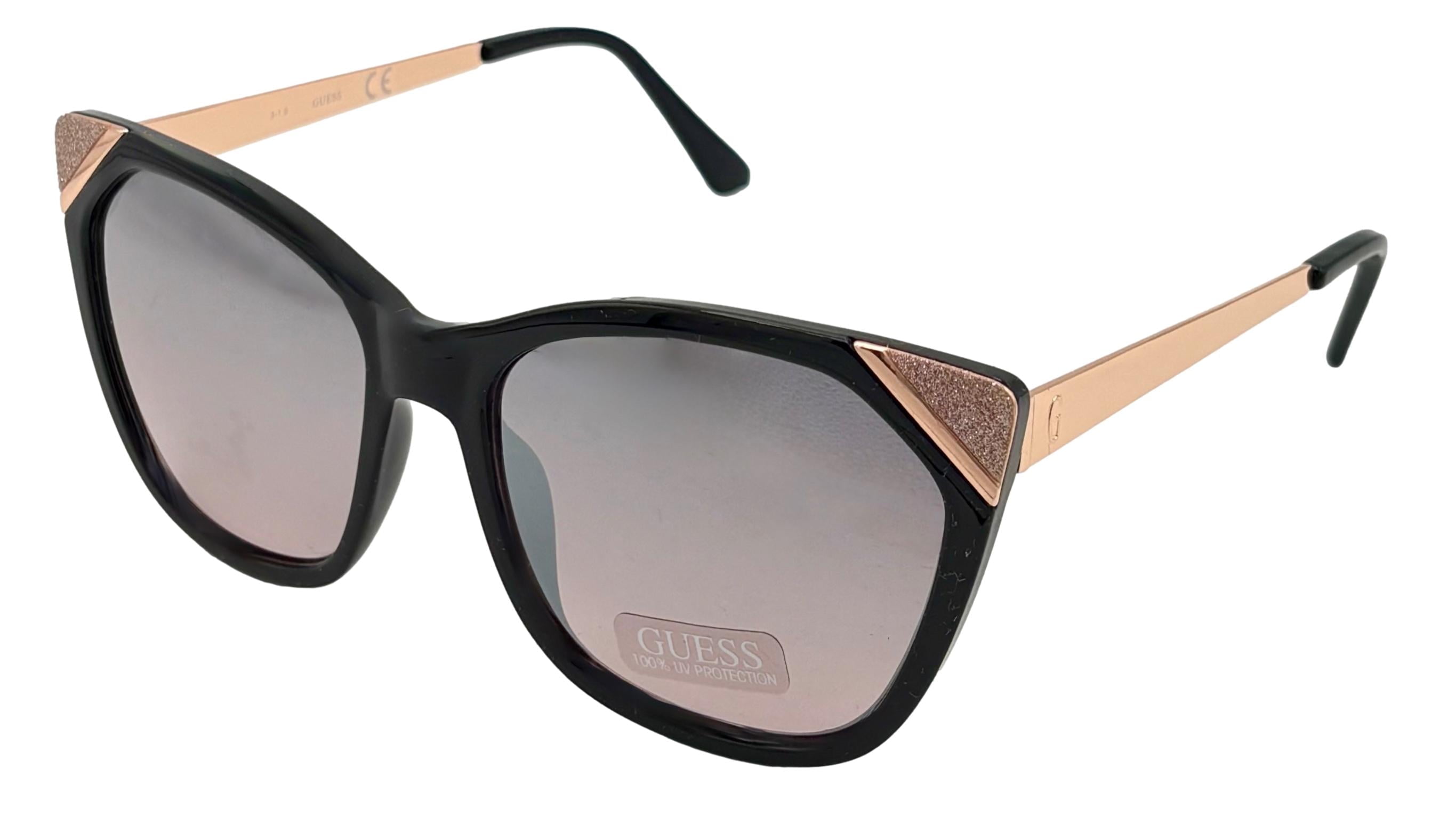 Guess Sunglass Womens Black Gold Plastic Cateye Sunglass  display picture 2