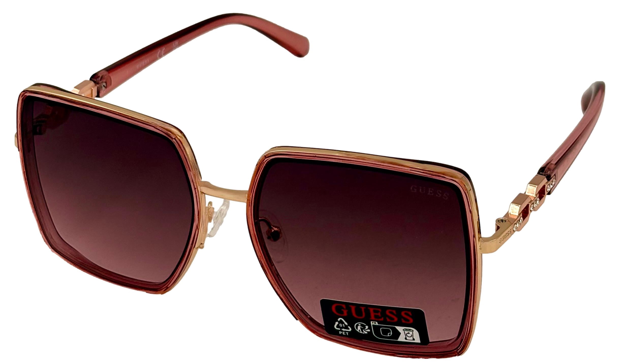 Guess Sunglass Womens Gold Oversized Square Metal, Gradient  display picture 3