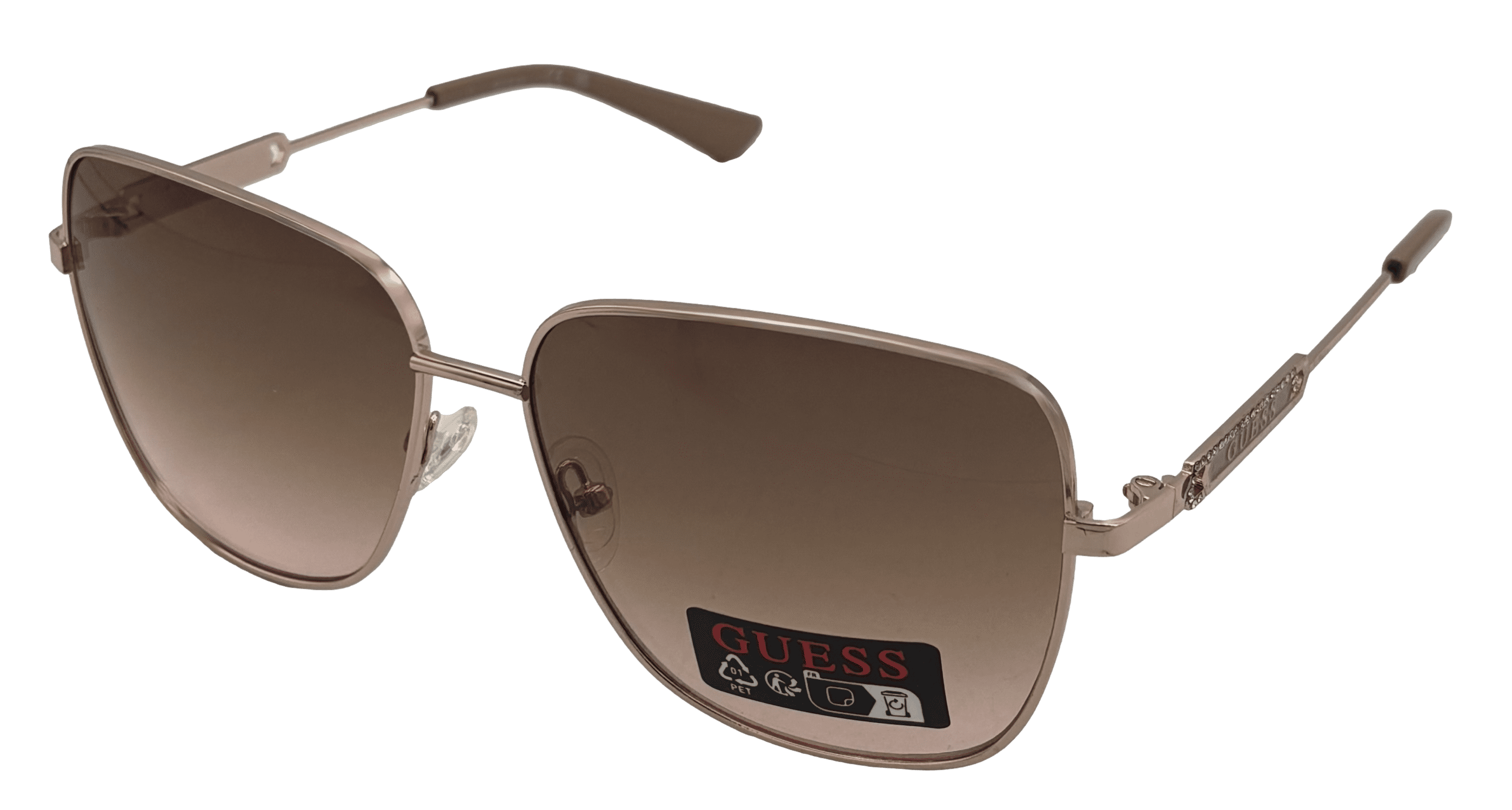 Guess gold and white -Frame Aviator Sunglasses with Green Lenses Women main image 2