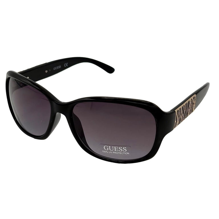Guess Sunglass Womens Shiny Black Oversize Rectangle Plastic  display picture 2