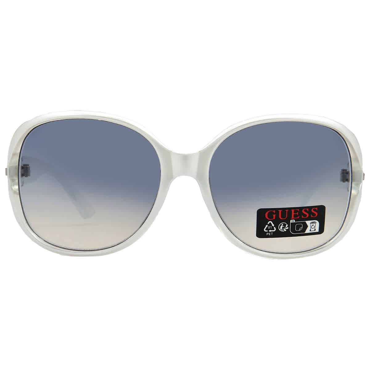 Guess Sunglass Womens White Oversized Square Plastic, Smoke Gradient GO00010 21W