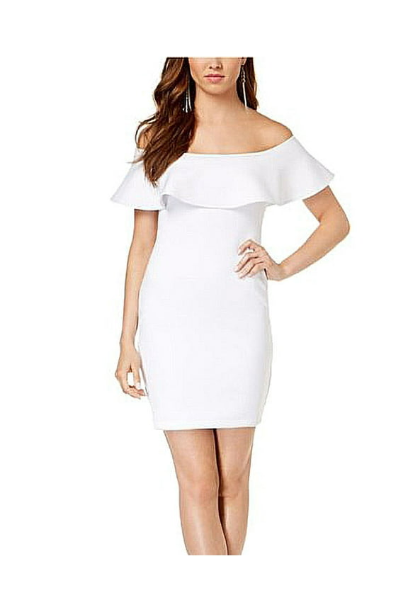 | Tori Off Shoulder Ruffle Dress | White