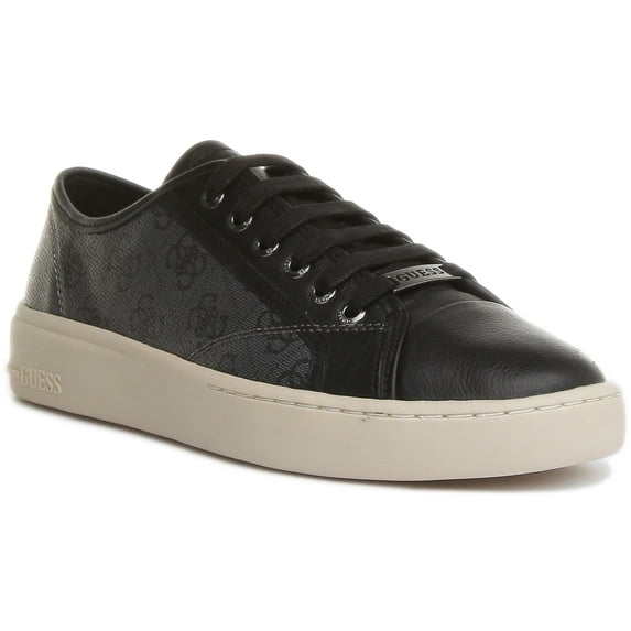 Guess Verona Men's Low Top Lace Up Leather Casual Sneakers In Black Size 9