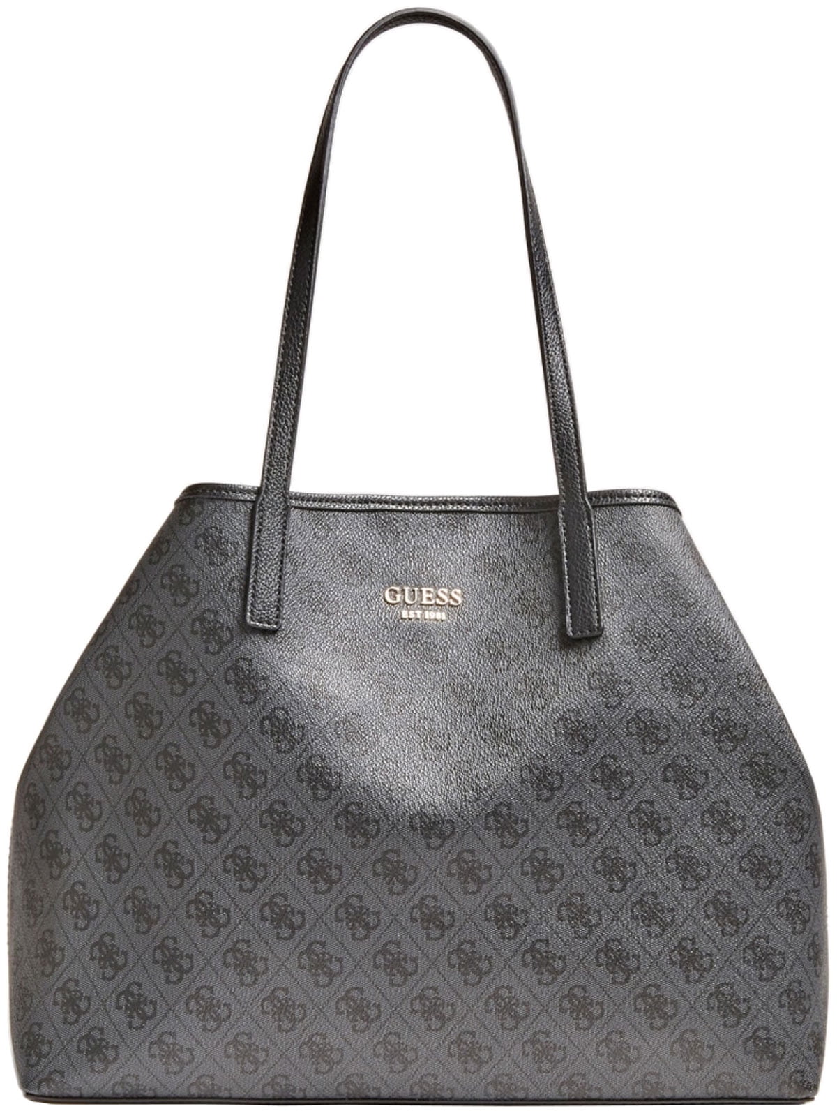 Guess Vikky Women's Synthetic Tote Bag in Coal Size One Size 