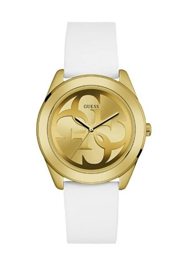 W0911L7 Women Gold Dial White Silicone Band Watch