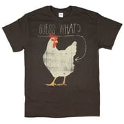 Guess What? Chicken Butt - Funny - Mens Graphic T-Shirt, Chocolate, Medium