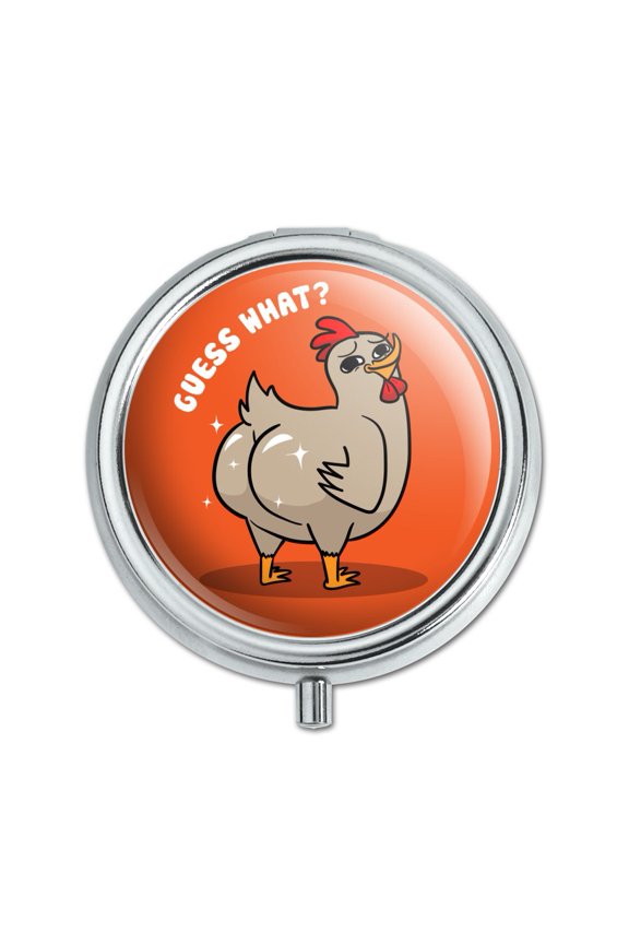 Guess What Chicken Butt Funny Pill Case Trinket Gift Box
