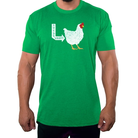 Guess What, Chicken Butt Men's T-shirts, Funny Graphic Tees - Green MH200FUN S5 3XL