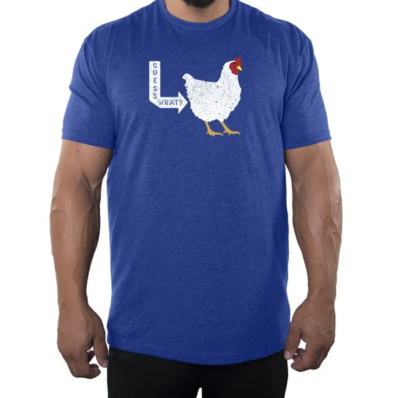 Guess What, Chicken Butt Men's T-shirts, Funny Graphic Tees - Royal MH200FUN S5 M