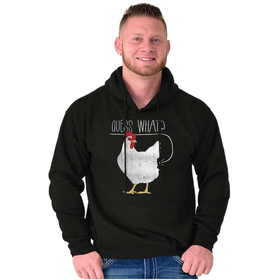 Guess What Chicken Butt Silly Joke Unisex Plus Fleece Graphic Hoodie Brisco Brands 2X