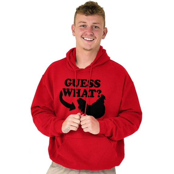 Guess What Chicken Funny Sarcastic Unisex Plus Size Hoodie Brisco Brands 4X