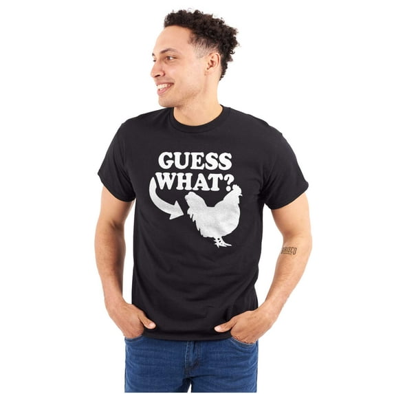 Guess What Chicken Funny Sarcastic Plus Size Crewneck Graphic Tee Shirt Brisco Brands 4X