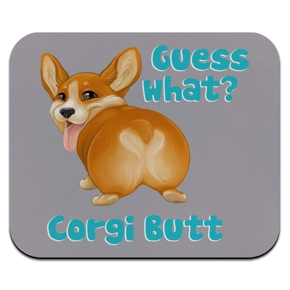 Guess What Corgi Butt Funny Joke Low Profile Thin Mouse Pad Mousepad