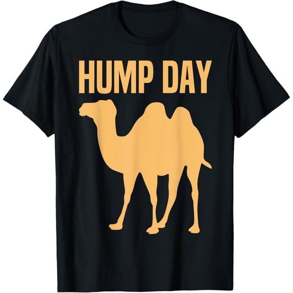 Guess What Day Is It Camel Hump Day Wednesday Camel Funny T-ShirtMen's and women's gift, black and white T-shirt, size: Extra large S-4XL