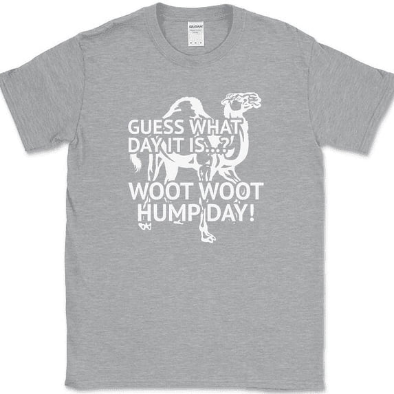 Guess What Day It Is Woot Woot Hump Day T-Shirt Funny Wednesday Tee - Heather Grey, L