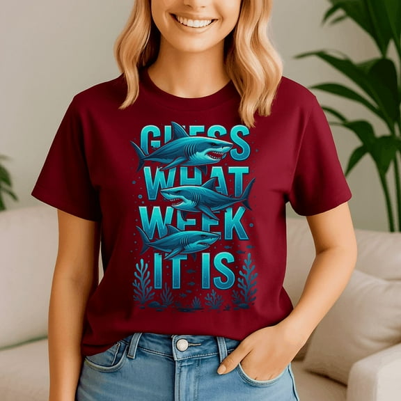 Guess What Week It Is Funny Summer Shark Awareness Support, Funny Shark Week Shirt, Shark Lover Summer, Beach Vacation TShirt, Ocean Animal