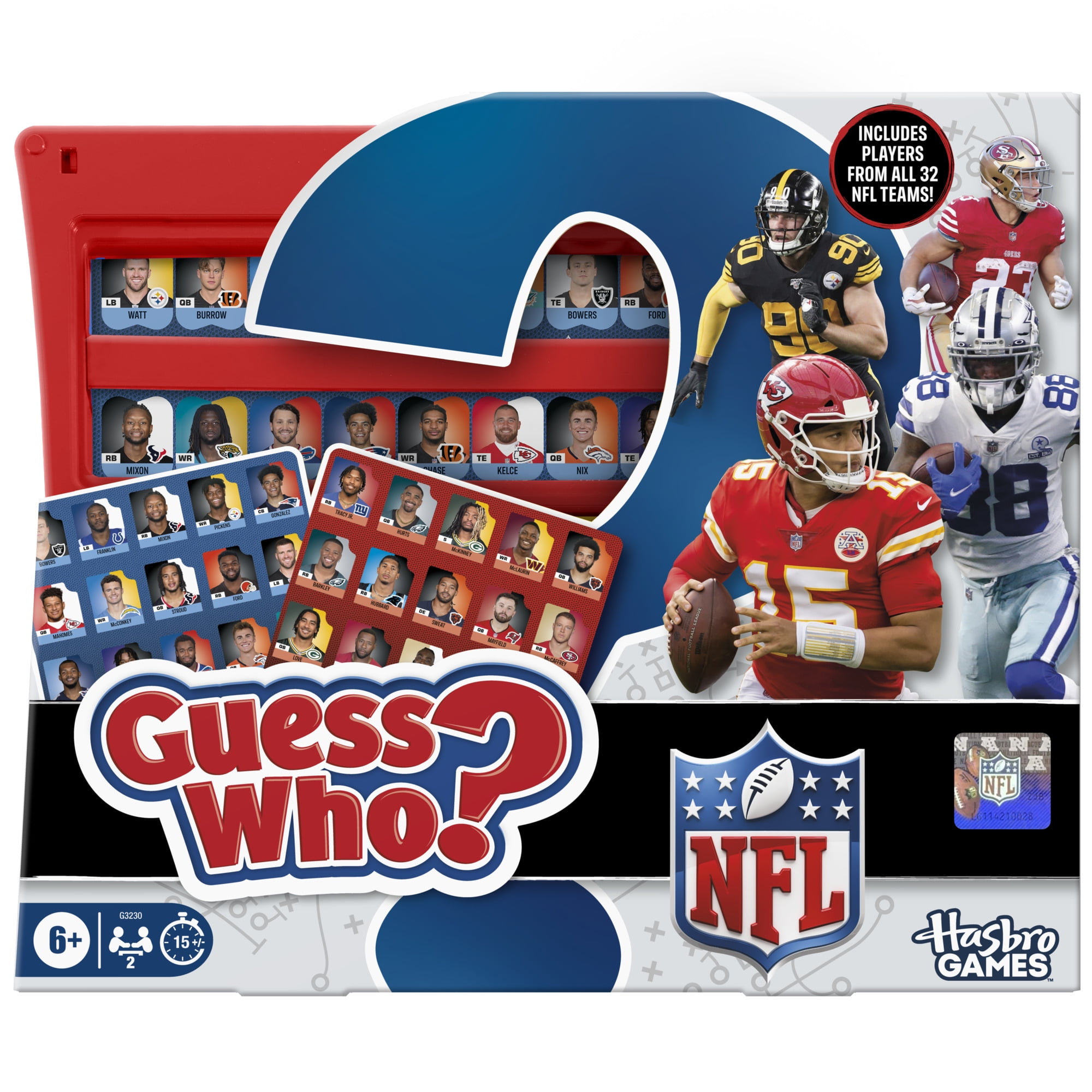 Guess Who? NFL Edition Board Game, Officially Licensed, Birthday Gifts, Football Game for Kids, Ages 6 and up