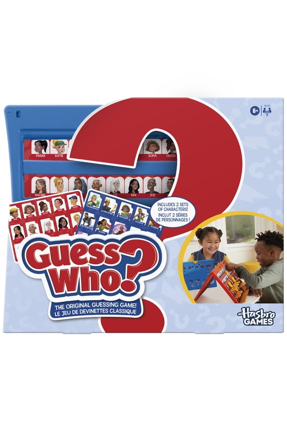 Guess Who? Original Guessing Game, Easy to Load Frame, Double-Sided Character Sheet, 2 Player Games for Kids, Ages 6+