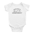 thumbnail image 1 of Guess Who's Going to Be Grandparents? Funny Baby Romper Boy Girl Unisex, 1 of 5