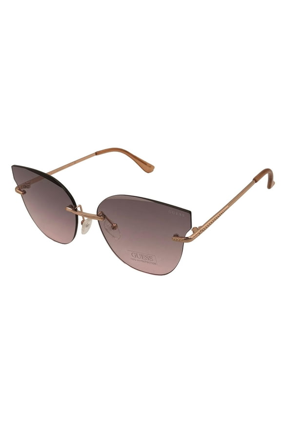 Women Rose Gold Oversized Rimless Butterfly Sunglasses GF0392 28U