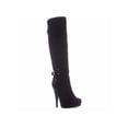 thumbnail image 1 of Guess Women's Destynn2 Fabric Almond Toe Over Knee Fashion Boots Black Size 5 M, 1 of 5