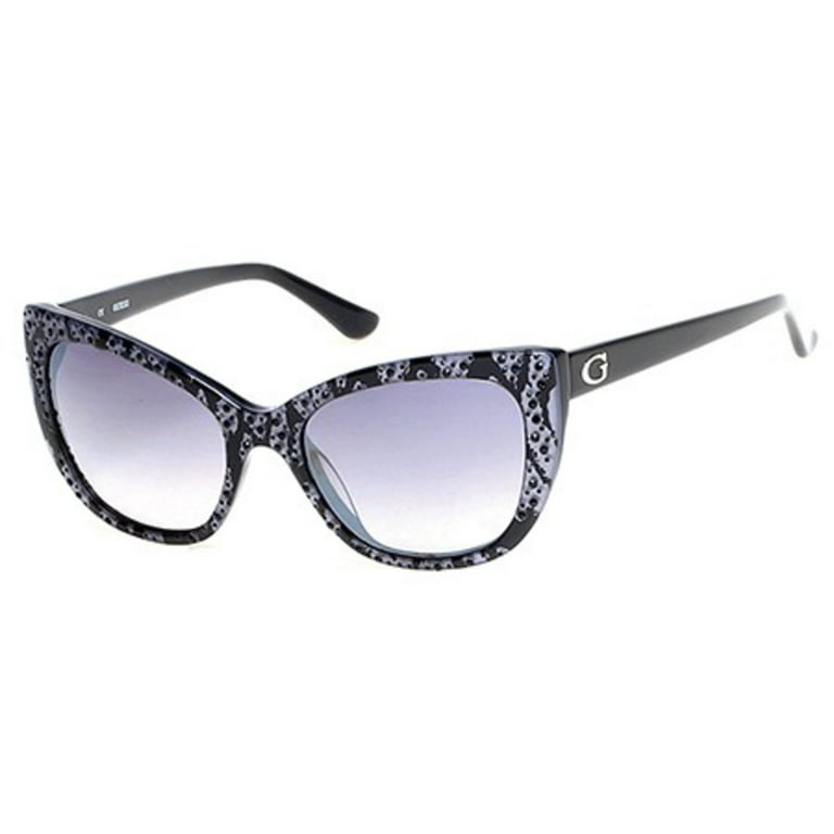 Guess Women's GU7438 GU/7438 05B Black/Grey/Silver Cat Eye