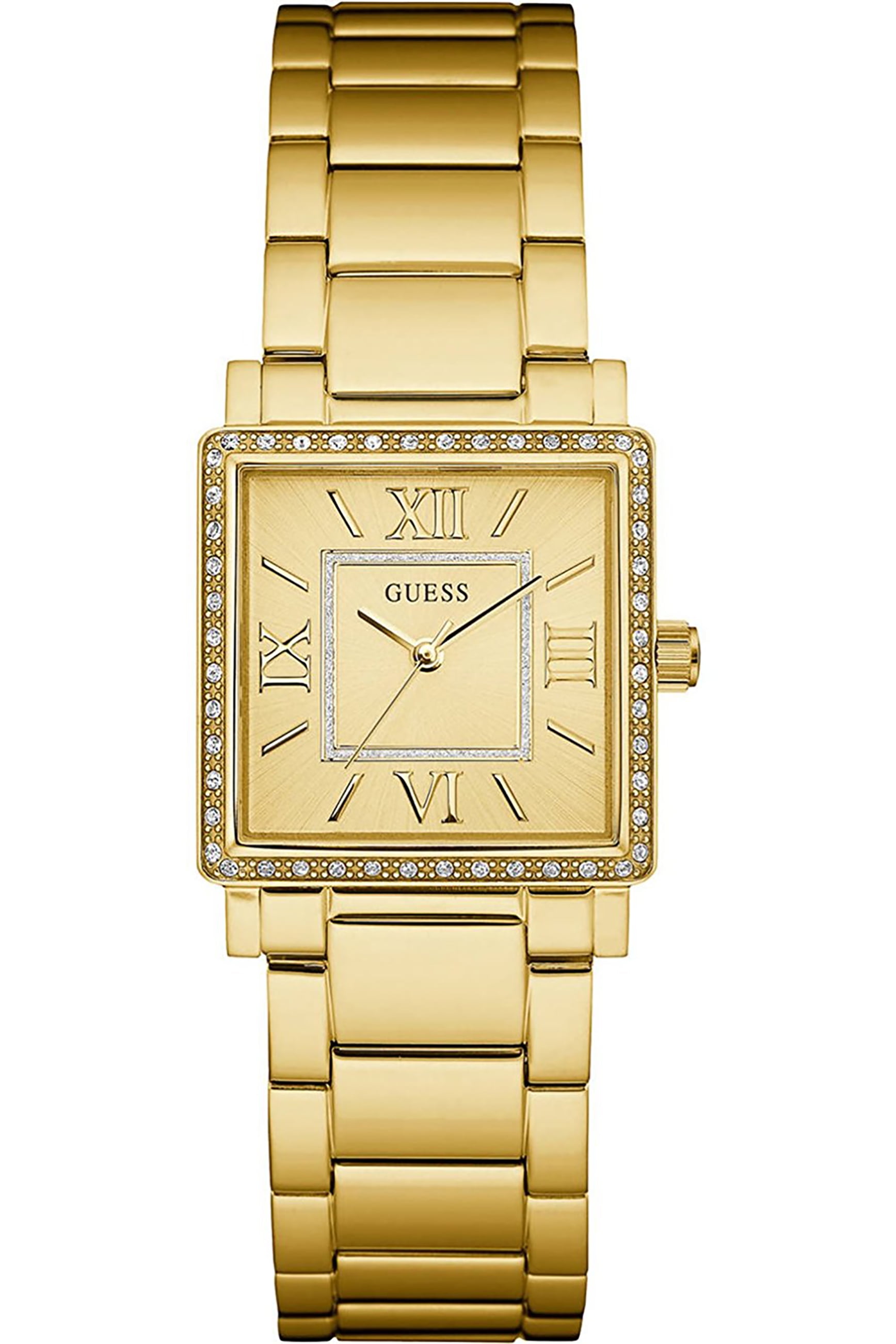 Guess Women's Gold-Tone Dress Watch with Crystal Accented Bezel W0827L2