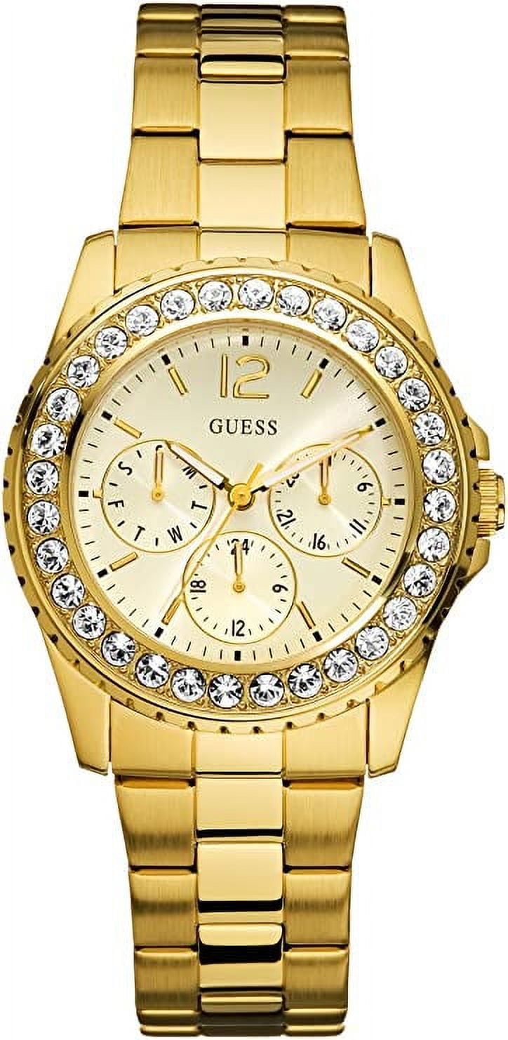 Guess ladies gold tone fashion watch NEW BATTERY LADY GUESS WOMENS WATCH Runs NEW BATTERY Gold-Tone White  main image 3