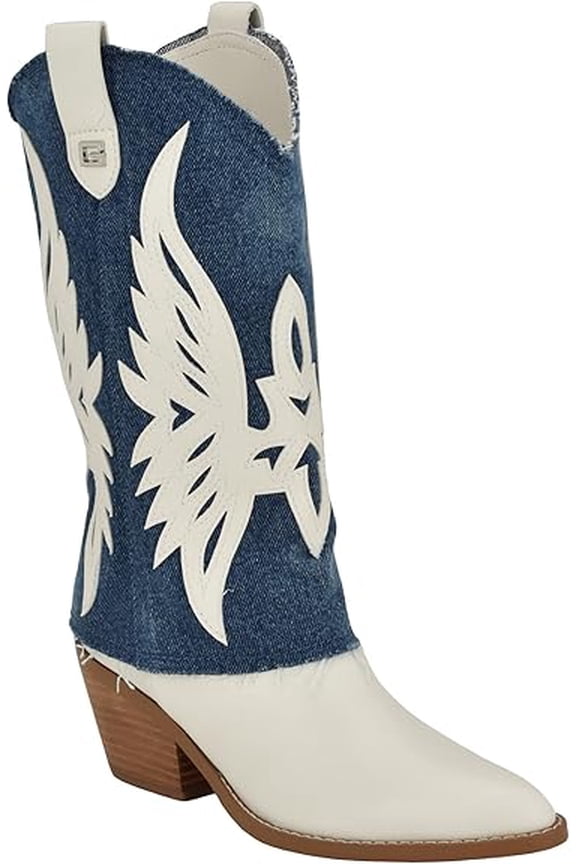 Women's Raegan Western Boot, Denim/White 140, 9.5