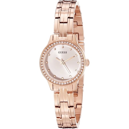 Guess Women's Watch Stainless Steel and Rose Gold-Tone with Crystal Accented Bezel 30m